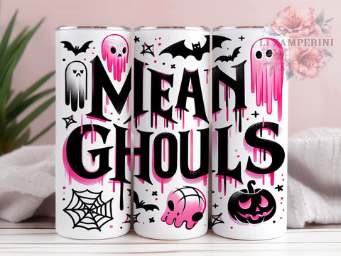 Mean Ghouls 20oz Tumbler Wrap PNG, Spooky Season Tumbler Png, Straight & Tapered Tumbler Wrap, Instant Digital Download Sublimation Li Zamperini 