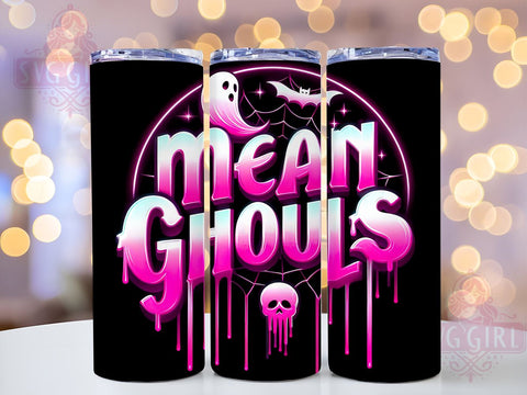Mean Ghouls 20oz Tumbler Wrap Sublimation Design, Straight Tapered Tumbler Wrap, Spooky Season Tumbler Png, Instant Digital Download Sublimation SvggirlplusArt 
