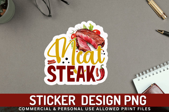 Meat steak Sticker Design Sublimation Regulrcrative 