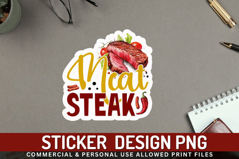 Meat steak Sticker Design Sublimation Regulrcrative 