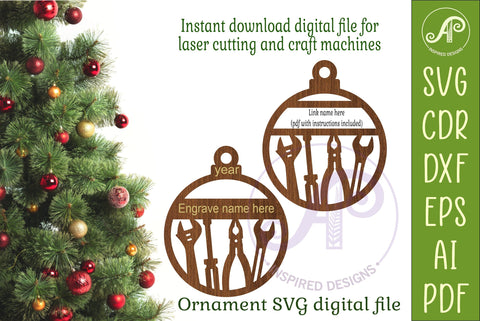 Mechanic Christmas Ornament SVG, Custom Tool Ornament, SVG APInspireddesigns 
