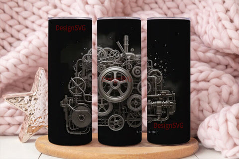 Mechanic Gears 20oz Tumbler Wrap Sublimation DesignSVG 