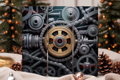 Mechanic Gears 20oz Tumbler Wrap Sublimation DesignSVG 