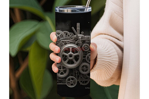 Mechanic Gears 20oz Tumbler Wrap Sublimation DesignSVG 