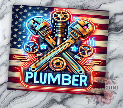 Mechanic Tool Plumber US Flag 20oz Tumbler Wrap PNG, American Flag Tumbler Png, Straight & Tapered Tumbler Wrap, Instant Digital Download Sublimation Li Zamperini 