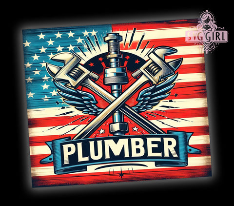 Mechanic Tool Plumber US Flag 20oz Tumbler Wrap Sublimation Design, Straight Tapered Tumbler Wrap, American Flag Tumbler Png, Instant Digital Download Sublimation SvggirlplusArt 