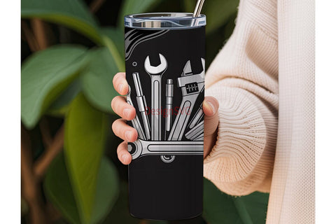 Mechanic Tools 20oz Tumbler Wrap Sublimation DesignSVG 