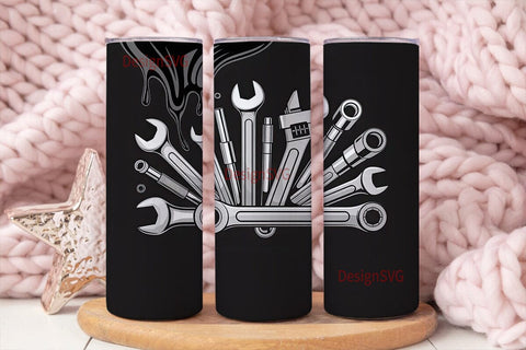 Mechanic Tools 20oz Tumbler Wrap Sublimation DesignSVG 