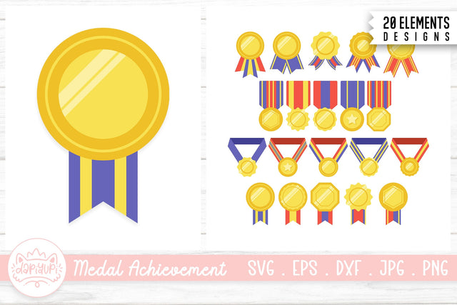Medal and Achievement Illustration Bundle SVG dapiyupi store 
