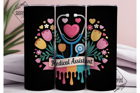 Medical Assistant 20oz Tumbler Wrap Sublimation sassyprint 