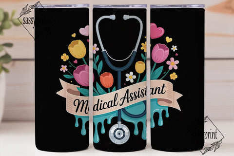 Medical Assistant 20oz Tumbler Wrap Sublimation sassyprint 