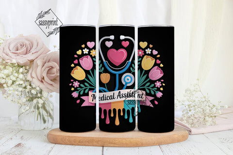 Medical Assistant 20oz Tumbler Wrap Sublimation sassyprint 