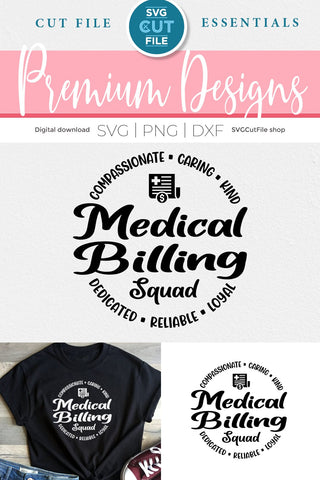Medical Billing squad svg, round circle billing clerk svg SVG SVG Cut File 