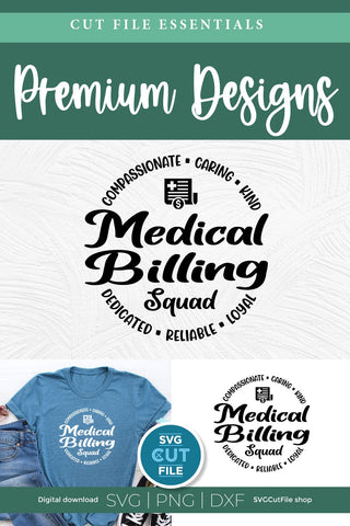 Medical Billing squad svg, round circle billing clerk svg SVG SVG Cut File 