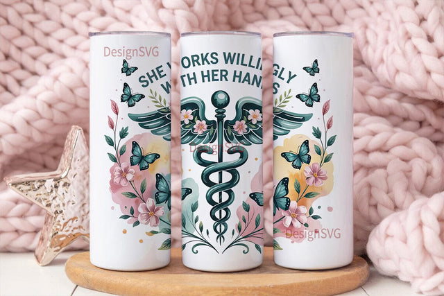 Medical Caduceus 20oz Tumbler Wrap Sublimation DesignSVG 