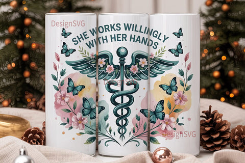 Medical Caduceus 20oz Tumbler Wrap Sublimation DesignSVG 