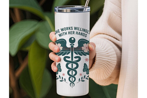 Medical Caduceus 20oz Tumbler Wrap Sublimation DesignSVG 