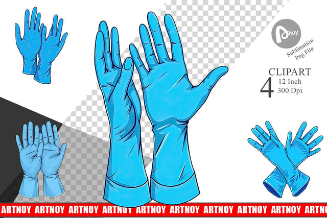 Medical Gloves Clipart Sublimation artnoy 