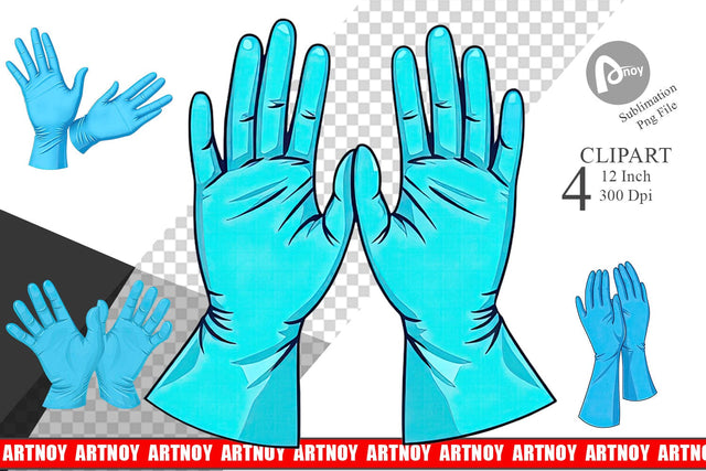 Medical Gloves Clipart Sublimation artnoy 