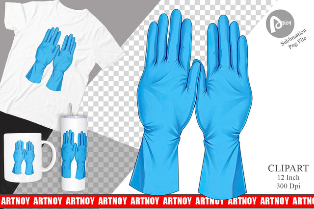 Medical Gloves Clipart Sublimation artnoy 
