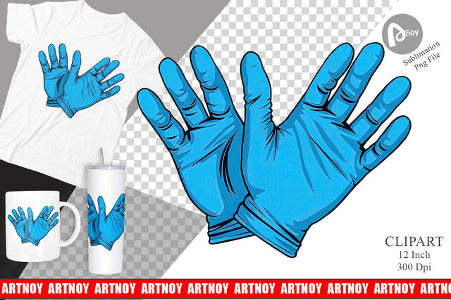 Medical Gloves Clipart Sublimation artnoy 