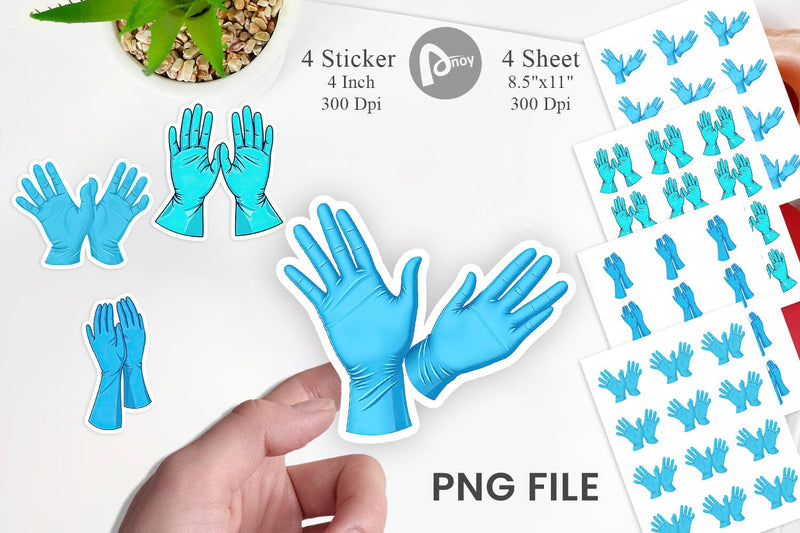 Medical Gloves Sticker Sublimation artnoy 