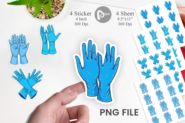 Medical Gloves Sticker Sublimation artnoy 