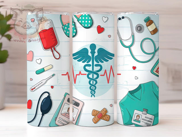 Medical RN Nurse Tumbler Gift, Medical Tumbler Wrap, Healthcare Worker Present, RN Sublimation Design, Nursing Student Gift, Custom Nurse Tumbler, Hospital Staff Appreciation Sublimation Lara' s Designs 