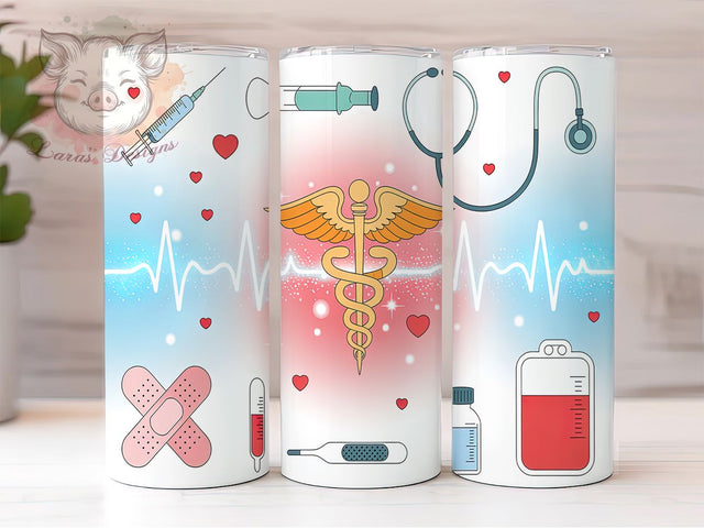 Medical RN Nurse Tumbler Gift, Medical Tumbler Wrap, Healthcare Worker Present, RN Sublimation Design, Nursing Student Gift, Custom Nurse Tumbler, Hospital Staff Appreciation Sublimation Lara' s Designs 