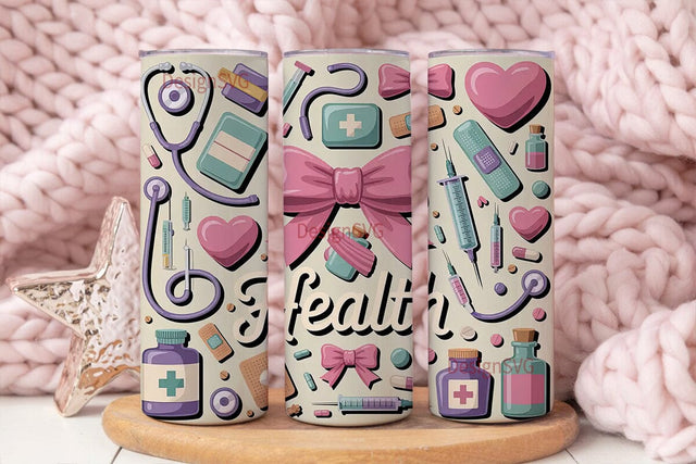 Medical Romance 20oz Tumbler Wrap Sublimation DesignSVG 