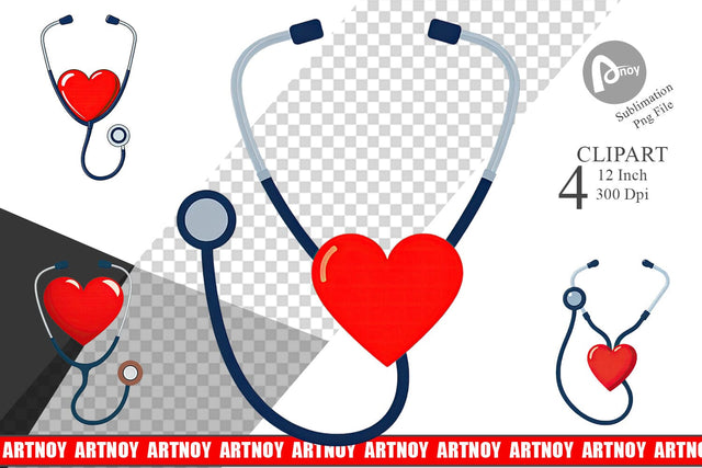 Medical Stethoscope Clipart Sublimation artnoy 