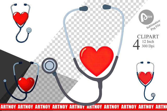 Medical Stethoscope Clipart Sublimation artnoy 
