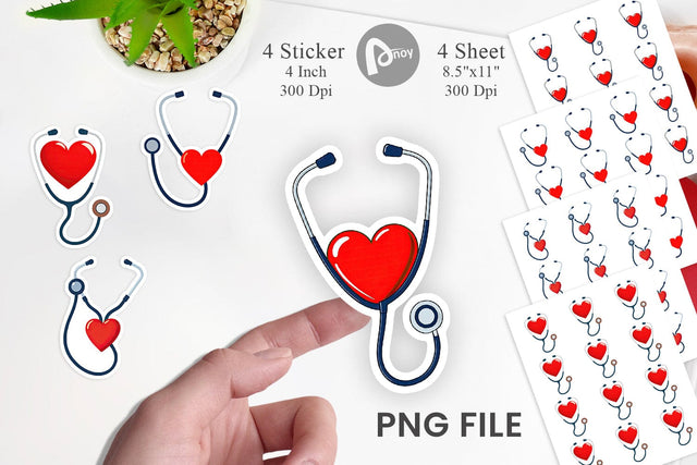 Medical Stethoscope Sticker Sublimation artnoy 