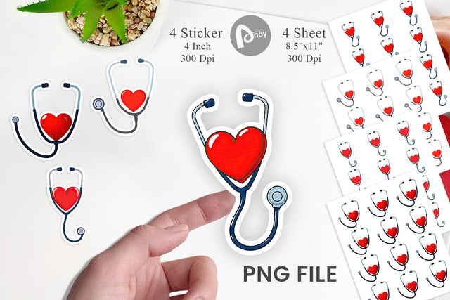 Medical Stethoscope Sticker Sublimation artnoy 
