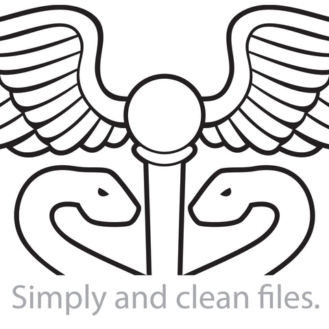 Medical Symbol - Caduceus Snake with Stick and Wings. Rod of Asclepius. Emblem for Drugstore. Pharmacy Icon. SVG TribaliumArtSF 