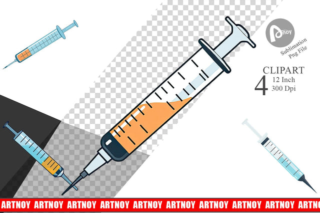 Medical Syringe Clipart Sublimation artnoy 