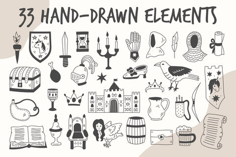 Medieval Doodles PNG Clipart Sublimation Rin Green 