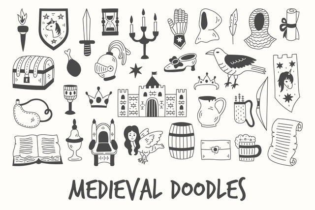 Medieval Doodles PNG Clipart Sublimation Rin Green 