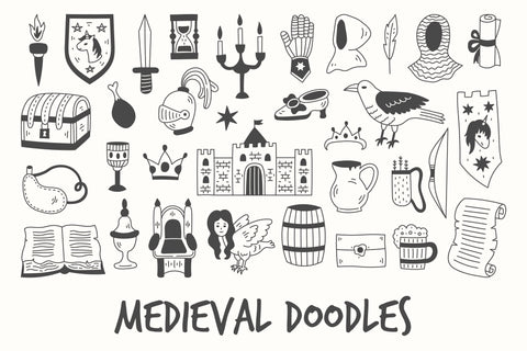 Medieval Doodles PNG Clipart Sublimation Rin Green 