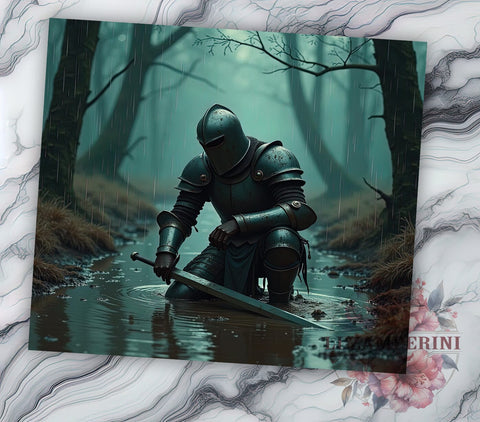 Medieval Knight Tumbler, Knight Design, Fantasy Drinkware, 20oz Tumbler, Sublimation Wrap, Historical Gifts, Armor Decor Sublimation Li Zamperini 