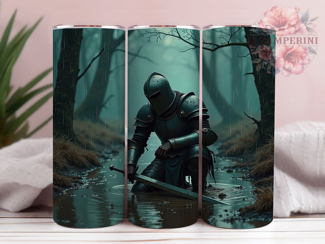Medieval Knight Tumbler, Knight Design, Fantasy Drinkware, 20oz Tumbler, Sublimation Wrap, Historical Gifts, Armor Decor Sublimation Li Zamperini 