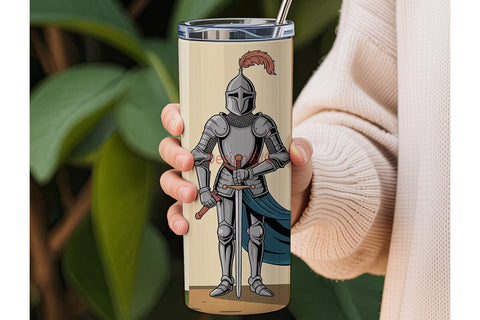 Medieval Knight Tumbler Wrap Sublimation DesignSVG 