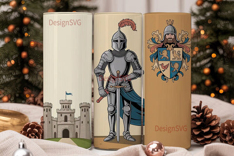 Medieval Knight Tumbler Wrap Sublimation DesignSVG 