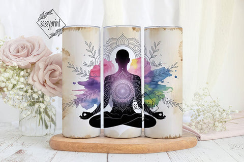 Meditating Man Tumbler Wrap Sublimation sassyprint 