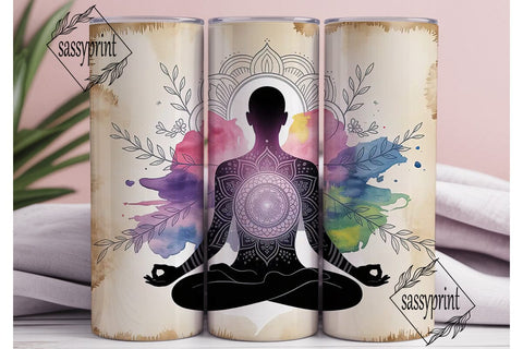 Meditating Man Tumbler Wrap Sublimation sassyprint 