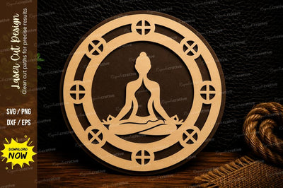 Meditation Circle Frame Laser Cut Svg Design SVG Regulrcrative 