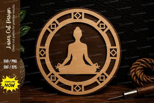 Meditation Mandala Laser Cut Svg Design SVG Regulrcrative 
