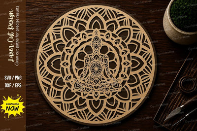 Meditation Mandala Round Laser Cut SVG File SVG Regulrcrative 