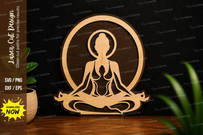 Meditation Yoga Lotus Pose Laser Cut SVG File SVG Regulrcrative 