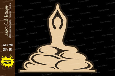 Meditation Yoga Pose Ornament Laser Cut SVG File SVG Regulrcrative 